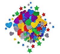 Autocollant scintillant en forme d'étoile et cœur scintillant pour récompense de professeur pour art artisanat décoration d'anniversaire autocollant mural