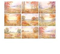 Autocollant Scrapbooking Papier de paysage forestier 32 pièces/paquet, Scrapbooking, papeterie créative for Journal indésirable, fournitures de papeterie for Journal décoratif DIY bricolage(D)