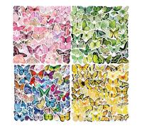 Autocollant Scrapbooking,Stickers Scrapbooking丨Scrapbooking Lot d'autocollants Papillon Kit d'autocollants Papillons, 160 Autocollants décoratifs Pet colorés pour Scrapbook, Planner, Mur et Fenêtres