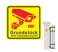 Autocollant Sécurité Caméra - 24H | Signal Vidéo Observation | Autocollant réfléchissant imperméable, avis de propriété pour maison, entreprise, alarme, sécurité, extérieur, intérieur