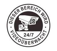 Autocollant Sécurité Caméra - 24H | Signal Vidéo Observation | Autocollant réfléchissant imperméable, avis de propriété pour maison, entreprise, alarme, sécurité, extérieur, intérieur