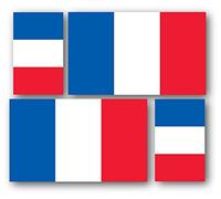 Autocollant | Set de 4 Drapeau Français France | Décoration, Moto, Casque, Ordinateur | 2 dimensions : 10cm x 6cm & 6cmx 3.6cm