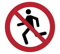 Autocollant Signalétique plastifié rond sticker résistant à l’eau NF ISO7010 - Adhésif laminé résistant aux UV - Ne pas courir - Diamètre 5 cm