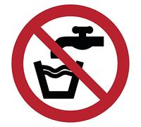 Autocollant Signalétique plastifié rond sticker résistant à l’eau NF ISO7010 - Adhésif laminé résistant aux UV - Eau non Potable - Diamètre 10 cm