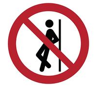 Autocollant Signalétique plastifié rond sticker résistant à l’eau NF ISO7010 - Adhésif laminé résistant aux UV - Ne pas s’appuyer - Diamètre 5 cm