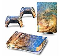 Autocollant Skin Pour PS5 Disc Edition & Digital Edition Console Et Manette Vinyl Cover Skins Wraps Scratch Resistant, Compatible Avec Pour PS5 365589 Revêtement(Disc Version)