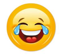 Autocollant Smile Tears I rond Ø 10 cm I Sticker souriant pour ordinateur portable, scooter, moto, voiture, porte et plus I résistant aux intempéries I kfz307