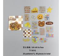 Autocollant Smiley Damier Pour Journal, Étiquette Kawaii, Lettre D'amour, En Pvc, Créatif, Mignon, Papeterie De Collage Pour Scrapbooking, 40 Pièces