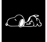 Autocollant Snoopy Dormiglione - Joe Cool - Idéal pour PC portable voiture - Moto - Scooter - Camion - Camper - Peanuts Comics - Autocollant en vinyle de haute qualité - 20 x 7 cm - Blanc