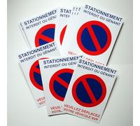 Autocollant stationnement interdit ou gênant. Vendus par 100. Stickers à coller sur les voitures mal garées. Difficiles à décoller.
