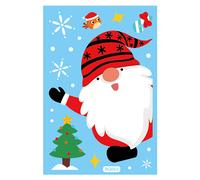 Autocollant Statique De Noël En Pvcc, Sticker Amovible Pour Fenêtre De Père Noël Elk, Embellissement Mural Flocon De Neige, Pâte De Verre Du Nouvel An
