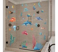 Autocollant statique décoratif pour surfaces en verre dans les maisons, les bureaux, les écoles et les magasins de vente au détail Bleu 30 x 90 cm