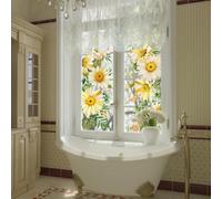 Autocollant statique pour fenêtre Motif marguerite Feuille d'or Convient pour portes vitrées et espaces commerciaux