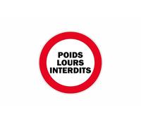 Autocollant Sticker Adhesif Signalisation Panneau Interdit Poids Lours Camion