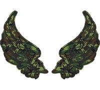 Autocollant Sticker Ailes Biker Motard Drapeau Camo Camouflage Vert