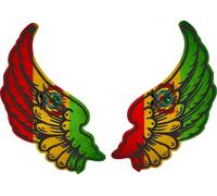 Autocollant Sticker Ailes Biker Motard Drapeau Pays Bol Bolivie