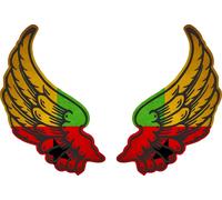 Autocollant Sticker Ailes Biker Motard Drapeau Pays Gw Guinee Bissau