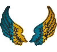 Autocollant Sticker Ailes Biker Motard Drapeau Pays Ua Ukraine