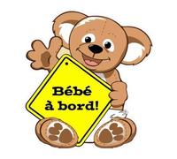 Autocollant sticker Bébé à bord ours en peluche 9 - Taille : 12 cm