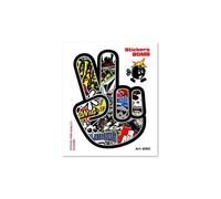 Autocollant - Sticker Bomb - Motard Salutation - 10 X 12 Cm - Noir - Haute Qualité
