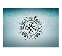 Autocollant sticker boussole compass vintage r6