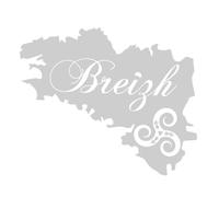 Autocollant Sticker Breizh, Stickers Carte Bretagne, Autocollants Breton Triskel, Vinyle haute performance pour voiture moto bateau (argent, 12 X 10 cm)