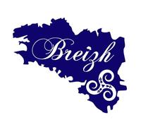 Autocollant Sticker Breizh, Stickers Carte Bretagne, Autocollants Breton Triskel, Vinyle haute performance pour voiture moto bateau (bleu nuit, 12 x 10 cm)