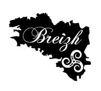 Autocollant Sticker Breizh, Stickers Carte Bretagne, Autocollants Breton Triskel, Vinyle haute performance pour voiture moto bateau (1 - noir profond, 12 X 10 cm)