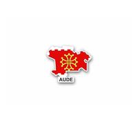 Autocollant Sticker Carte Drapeau Departement Exterieur Aude