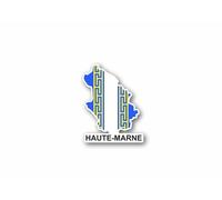 Autocollant Sticker Carte Drapeau Departement Exterieur Haute Marne