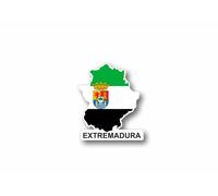 Autocollant Sticker Carte Drapeau Espagne Province Estremadura Extremadura