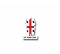 Autocollant Sticker Carte Drapeau Region Italie Province Sardaigne Sardegna