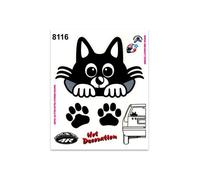 Autocollant - Sticker - Chat - 14 x 16 cm - Noir - Personnalisation voiture, moto, casque