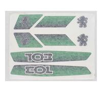 Autocollant-sticker cyclo peugeot 103 vert (pochette de 8 pieces)