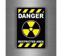 Autocollant Sticker Danger Restricted Area nu ire aire dangereuse logo 12 - Taille : 17 cm