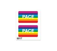 Autocollant Sticker Drapeau Paix Pace, 10 X 12 Cm