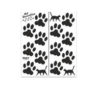 Autocollant - Sticker - Empreintes des Pattes Chat - Noir - 20 x 24 cm - Décoratif