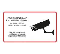 Autocollant sticker Etablissement sous vidéo surveillance alarme - Taille : 4 cm