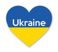 Autocollant Sticker Forme Coeur Drapeau Ukraine Adhésif 15 cm