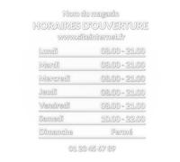 Autocollant sticker horaires vitrine magasin personnalisé - Design 2 - UTTSCHEID