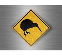 Autocollant Sticker Laptop Panneau Route Attention Kiwi Nouvelle Zelande