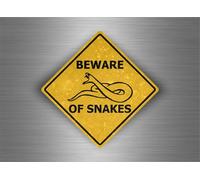 Autocollant Sticker Laptop Panneau Route Beware Attention Serpent Snake