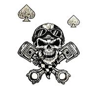AUTOCOLLANT-STICKER LETHAL THREAT MINI SKULL HELMET (60x80mm)