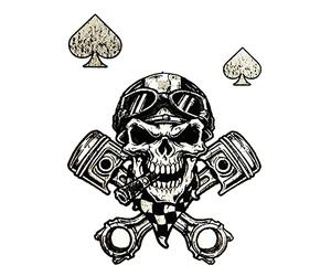AUTOCOLLANT-STICKER LETHAL THREAT MINI SKULL HELMET (60x80mm)