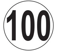 Autocollant Sticker Macaron Limitation de Vitesse Autocars Tracteur Poids - Lourds Disque Limitation Vitesse Camion 100 KM/H adhésif - 15 cm Diamètre