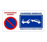 Autocollant sticker ne pas stationner fourriere panneau