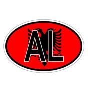 Autocollant Sticker Ovale Oval Drapeau Code Pays Al Albanie