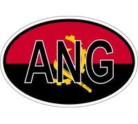 Autocollant Sticker Ovale Oval Drapeau Code Pays Ang Angola