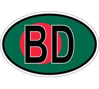 Autocollant Sticker Ovale Oval Drapeau Code Pays Bd Bangladesh