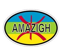 Autocollant Sticker Ovale Oval Drapeau Code Pays Berberes Kabyle Kabyle